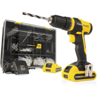 Powerplus Perceuse-Visseuse Percussion - 20V - 2 Batteries 1,5Ah et Chargeur Inclus - 363 pièces - Marque Powerplus