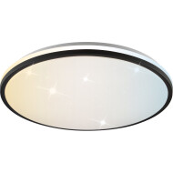 Brilliant Taya Plafonnier - Ø49.5cm - Plastique/Métal - Noir/Blanc - Couleur Blanc,Noir - Nombre de points lumineux 1 - Type de lampe LED - Matériel Métal,Matière plastique - Douilles Nvt