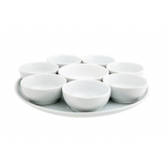 Cosy&Trendy Ensemble Apéritif - Ø31xH4,2cm - Porcelaine - Blanc - 9 Pièces - Marque Cosy & Trendy - Couleur Blanc - Matériel Porcelaine