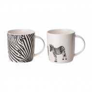 Cosy&Trendy Animal Gobelet Zèbre - Ø8,5xH9,2 cm - 36cl - 2ass - Marque Cosy & Trendy - Couleur Blanc,Noir