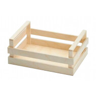 Bisetti Boîte en Bois M - 25x18x10cm - Bois - Naturel