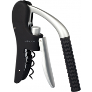 Arcos Tire-bouchon - Avec Coupe-capsule Intégré - Zinc/ABS - Noir/Argenté