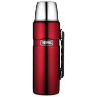Thermos King Bouteille Isotherme - 1,2L - RVS - Argent - Couleur Rouge - Contenu 1,2 l