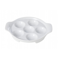 Cosy&Trendy Escargotbordje voor 6 Escargots - Porselein - Wit - Merk Cosy & Trendy - Kleur Wit - Materiaal Porselein