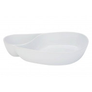 Cosy&Trendy Assiette Moules/Frites - 2 Compartiments - 32x19x6,5cm - Grès - Blanc - Marque Cosy & Trendy - Couleur Blanc - Matériel Poterie