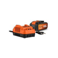 Powerplus Dual Power Accu met Lader - 40V - 5,0/2,5Ah - Oranje - 2 delig - Merk Powerplus