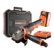 Powerplus Dual Power Meuleuse d'Angle - 20V - Batterie 5,0/2,5Ah - Inclus - Ø115mm - Orange - Marque Powerplus