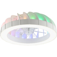 Brilliant Fanora Ventilateur de plafond avec lumière - Ø46cm - Plastique/Métal - Blanc - Matériel Métal,Matière plastique - Nombre de points lumineux 1 - Type de lampe LED - Douilles Nvt - Couleur Blanc