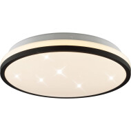 Brilliant Taya Plafonnier - Ø28cm - Plastique/Métal - Noir/Blanc - Type de lampe LED - Matériel Matière plastique,Métal - Couleur Blanc,Noir - Nombre de points lumineux 1 - Douilles Nvt