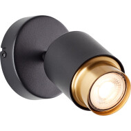 Brilliant Covelo Plafondspot - Ø10cm - Aluminium - Zwart/Goud - Kleur Goud,Zwart - Fitting Nvt - Type lamp LED - Materiaal Aluminium