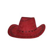 Cowboy hoed suede - Rood - Merk Partyline