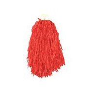 Cheerleader Pompon met Ringen - Rood - Merk Partyline