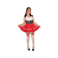 Dirndl Rode Rok en Zwarte Bustier - Maat 36 - Merk Partyline - Geslacht Dames - Maat 36