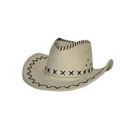 Cowboy hoed suede - Wit - Merk Partyline