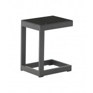 Bijzettafel vierkant Jamina - L30xB40xH50cm - Aluminium - Antraciet - Merk DDD - Materiaal Aluminium - Kleur Antraciet