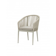 Chaise de jardin Jitske  avec corde tressée - Aluminium - Beige - Marque DDD - Couleur Beige - Matériel Aluminium