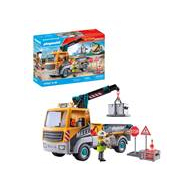Playmobil Action Heroes Camion de chantier avec grue ouvrier accessoires - 71750 - Marque Playmobil - Age à partir de 4 ans