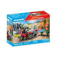 Playmobil Action Heroes Pompier avec quad et deux arbustes enflammés - 71825 - Marque Playmobil - Age à partir de 4 ans