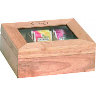 Boîte à Thé 6 Compartiments - 23,8x18,8cm - Bois - Marron - Marque Cosy & Trendy