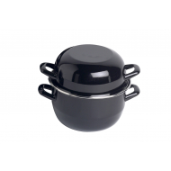 Cosy&Trendy Marmite à Moules - 2,8L/1,2kg - Ø18cm - Acier Inoxydable - Noir - Marque Cosy & Trendy - Convient pour Gaz