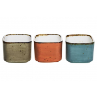 Cosy&Trendy Coupelles à Dip Brisbane - Carrées - 6x6cm - Porcelaine - Multicolore - 3 pièces - Marque Cosy & Trendy - Matériel Porcelaine - Couleur Multicolore