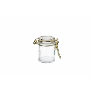Cosy&Trendy Pot en Verre - 500ml - Ø4,3x6cm - Métal et Verre - Marque Cosy & Trendy - Matériel Métal,Verre - Couleur Transparant