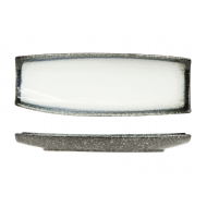 Cosy&Trendy Plat Sea Pearl - Rectangulaire - 33x12x3cm - Grès - Gris/Blanc - Marque Cosy & Trendy - Couleur Gris,Blanc - Matériel Poterie