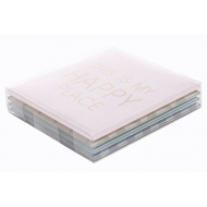 Cosy&Trendy 'Happy' Glasonderzetter - Anti-Slip - 10cm - Meerkleurig - 4 Stuks - Merk Cosy & Trendy - Kleur Meerkleurig