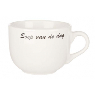 Cosy&Trendy Bols à Soupe avec Anse – Ø10x8cm – Céramique – Blanc - Marque Cosy & Trendy - Couleur Blanc