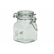 Cosy&Trendy Bocal avec Clip - Carré - 110ml - Marque Cosy & Trendy - Matériel Verre - Couleur Transparant