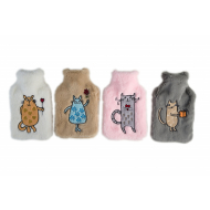 Cosy&Trendy Warmwaterkruik Cats - 2L - Kunststof - 4ass - Merk Cosy & Trendy