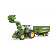 Bruder  John Deere 7R 350 Tractor met Voorlader en Kiepaanhanger - 3155 - Schaal 1:16 - Leeftijd vanaf 3 jaar