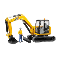 Bruder Cat Minibagger met Speelfiguur - 2466 - Schaal 1:16 - Leeftijd vanaf 3 jaar
