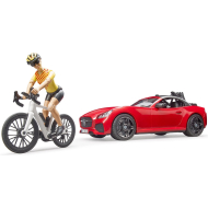 Bruder Roadster met Racefiets en Fietser - 3485 - Schaal 1:16 - Leeftijd vanaf 3 jaar