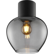 Brilliant Ligari Plafonnier - Ø23cm - Métal/Verre - Noir - Matériel Verre,Métal - Type de lampe Lampe non inclus - Couleur Noir - Nombre de points lumineux 1 - Douilles Nvt