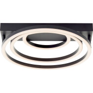 Brilliant Pedley Plafonnier - 38x37x11cm - Aluminium/Plastique - Noir - Douilles Nvt - Couleur Noir - Nombre de points lumineux 3 - Type de lampe LED - Matériel Aluminium,Matière plastique