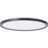 Brilliant Brennan Plafonnier - 4000K - Ø29cm - Plastique - Noir - Couleur Noir - Douilles Nvt - Matériel Matière plastique - Nombre de points lumineux 1 - Type de lampe LED