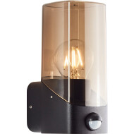 Brilliant Minou Buitenlamp Sensor - 12.50x12.50x50cm - Kunststof - Zwart/Smoked Glas - Vermogen 10 W - Materiaal Kunststof - Kleur Zwart - Type lamp LED - Aantal lichtpunten 1