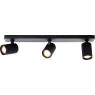 Brilliant Marty Spot plafond 3 lampes - 9x53x12.10cm - Métal - Noir - Type de lampe LED - Douilles Nvt - Couleur Noir - Matériel Métal