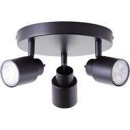 Brilliant Andres Spot Plafonnier 3 lampes - Ø19cm - Métal - Noir - Douilles Nvt - Couleur Noir - Type de lampe LED - Matériel Métal