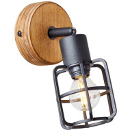 Brilliant Gwen Spot Plafonnier - Ø9.50cm - Métal/Bois - Bois/Noir - Type de lampe Lampe non inclus - Matériel Bois,Métal - Couleur Noir,Bois - Douilles Nvt