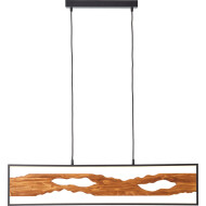 Brilliant Chaumont Suspension - 8.50x100x150cm - Métal - Bois/Noir - Type de lampe LED - Matériel Métal - Couleur Bois,Noir - Nombre de points lumineux 1 - Douilles Nvt