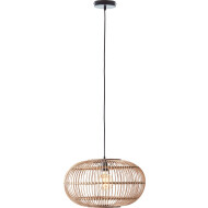 Brilliant Woodball Suspension - Ø44cm - Bambou/Métal - Noir/Naturel - Couleur Noir, - Nombre de points lumineux 1 - Matériel Métal,Fibre de bambou - Douilles Nvt - Type de lampe Lampe non inclus