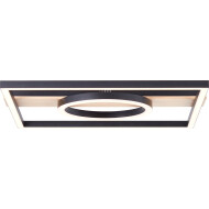 Brilliant Maureen Plafonnier - 24W - 40x40x5cm - Métal - Bois/Noir - Couleur Bois,Noir - Type de lampe LED - Nombre de points lumineux 1 - Matériel Métal - Douilles Nvt