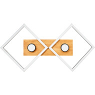 Brilliant Woodbridge Plafonnier 2 lampes - 35.4x70.7x6.2cm - Métal - Bois/Noir - Couleur Bois,Noir - Matériel Métal - Nombre de points lumineux 1 - Douilles Nvt - Type de lampe LED