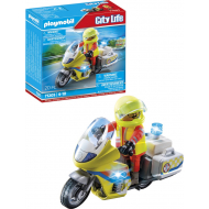 Playmobil City Life Urgentiste avec Moto et Effet Lumineux - 71205 - Marque Playmobil - Age à partir de 4 ans