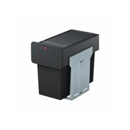 Hailo EcoLine Poubelle Encastrable - 2x14L - Rails Télescopiques - Noir - pour Meuble dès 30cm - Contenu 2x14 l - Couleur Noir