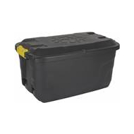 Practo Home Boîte de Rangement Heavy Duty avec Couvercle sur Roulettes - 40x77x42cm - 75L - Marque Practo Home - Options Avec couvercle,Sur roues - Couleur Noir - Contenu 75 l - Matériel Matière plastique