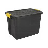 Practo Home Boîte de Rangement Heavy Duty avec Couvercle - 40x60x40cm - 60L - Marque Practo Home - Couleur Noir - Options Avec couvercle - Matériel Matière plastique - Contenu 60 l