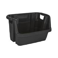 Practo Home Boîte de Rangement Empilable Heavy Duty avec Poignées - 36x59x41cm - Marque Practo Home - Matériel Matière plastique - Contenu 65 l - Options Sans couvercle,Avec poignée - Couleur Noir